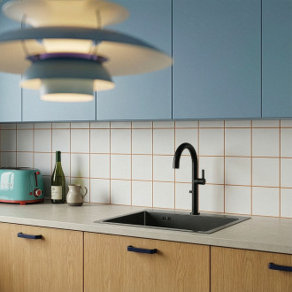 Malawi - 1 bowl inox sink with siphon and filtering kitchen mixer