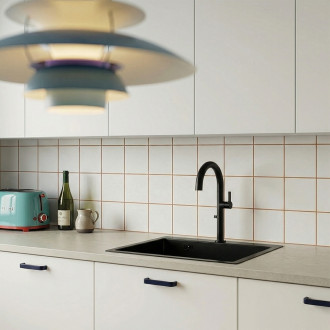 Malawi - black 1 bowl sink with siphon and filtering kitchen mixer