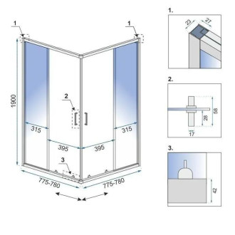 Sprchový kout REA City 90x90 Brush Copper