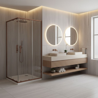 Sprchový kout REA City 90x90 Brush Copper