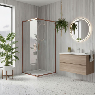 Sprchový kout REA City 90x90 Brush Copper