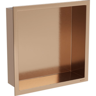 Zapuštěná police Mexen X-Wall-R s přírubou 30 x 30 cm, kartáčovaná měď - 19C0303010