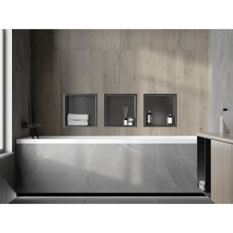 Mexen X-Wall-R półka wnękowa z kołnierzem 30 x 30 cm, gun gray szczotkowany - 19E0303010