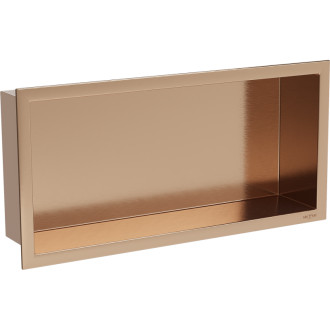 Zapuštěná police Mexen X-Wall-R s přírubou 45 x 20 cm, kartáčovaná měď - 19C0452010