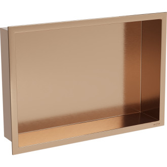 Zapuštěná police Mexen X-Wall-R s přírubou 45 x 30 cm, kartáčovaná měď - 19C0453010
