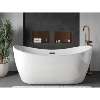 Mexen X-Wall-R półka wnękowa z kołnierzem 45 x 30 cm, miedź szczotkowana - 19C0453010