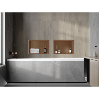 Mexen X-Wall-R półka wnękowa z kołnierzem 45 x 30 cm, miedź szczotkowana - 19C0453010