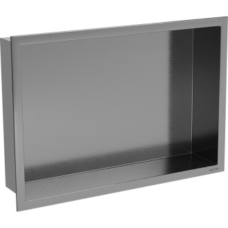 Zapuštěná police Mexen X-Wall-R s přírubou 45 x 30 cm, kartáčovaná pistolově šedá - 19E0453010