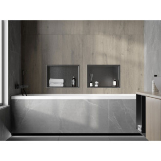 Mexen X-Wall-R półka wnękowa z kołnierzem 45 x 30 cm, gun gray szczotkowany - 19E0453010