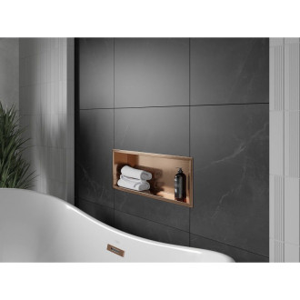 Mexen X-Wall-R półka wnękowa z kołnierzem 60 x 20 cm, miedź szczotkowana - 19C0602010