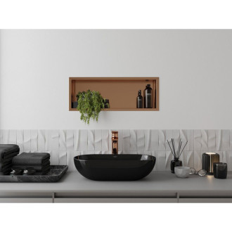 Mexen X-Wall-R półka wnękowa z kołnierzem 60 x 20 cm, miedź szczotkowana - 19C0602010