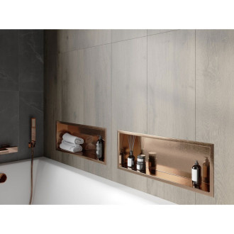 Mexen X-Wall-R półka wnękowa z kołnierzem 60 x 20 cm, miedź szczotkowana - 19C0602010