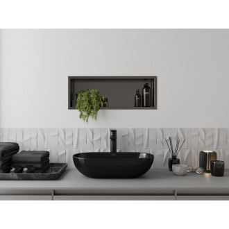 Mexen X-Wall-R półka wnękowa z kołnierzem 60 x 20 cm, gun gray szczotkowany - 19E0602010