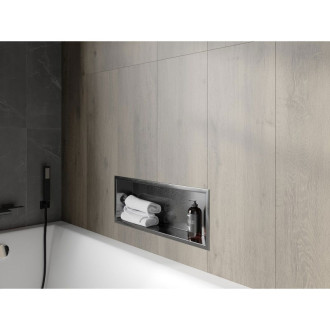 Mexen X-Wall-R półka wnękowa z kołnierzem 60 x 20 cm, gun gray szczotkowany - 19E0602010