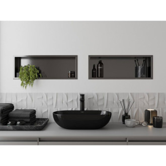 Mexen X-Wall-R półka wnękowa z kołnierzem 60 x 20 cm, gun gray szczotkowany - 19E0602010