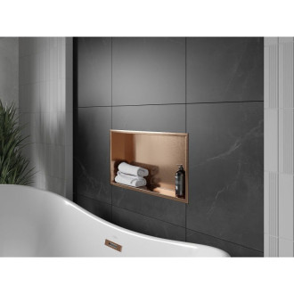 Mexen X-Wall-R półka wnękowa z kołnierzem 60 x 30 cm, miedź szczotkowana - 19C0603010