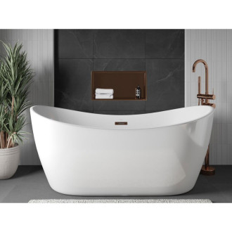 Mexen X-Wall-R półka wnękowa z kołnierzem 60 x 30 cm, miedź szczotkowana - 19C0603010