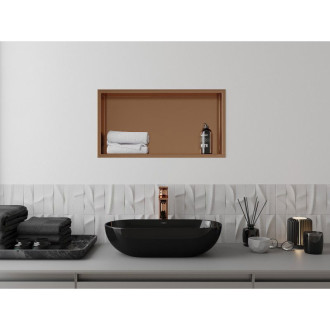 Mexen X-Wall-R półka wnękowa z kołnierzem 60 x 30 cm, miedź szczotkowana - 19C0603010