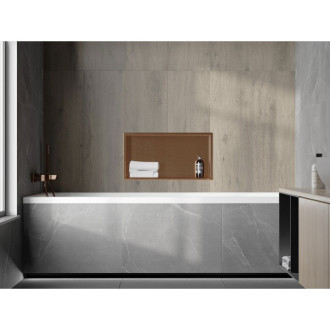 Mexen X-Wall-R półka wnękowa z kołnierzem 60 x 30 cm, miedź szczotkowana - 19C0603010