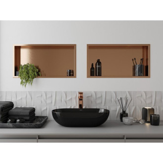 Mexen X-Wall-R półka wnękowa z kołnierzem 60 x 30 cm, miedź szczotkowana - 19C0603010