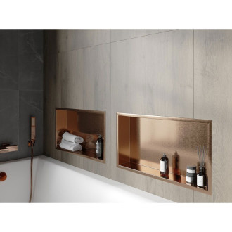 Mexen X-Wall-R półka wnękowa z kołnierzem 60 x 30 cm, miedź szczotkowana - 19C0603010