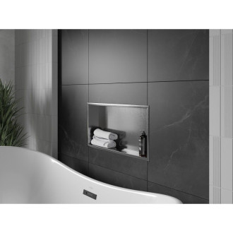 Mexen X-Wall-R półka wnękowa z kołnierzem 60 x 30 cm, gun gray szczotkowany - 19E0603010