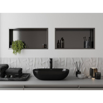 Mexen X-Wall-R półka wnękowa z kołnierzem 60 x 30 cm, gun gray szczotkowany - 19E0603010