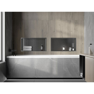 Mexen X-Wall-R półka wnękowa z kołnierzem 60 x 30 cm, gun gray szczotkowany - 19E0603010