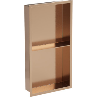 Zapuštěná police Mexen X-Wall-R s přírubou a policí 60 x 30 cm, kartáčovaná měď - 19C0603010S