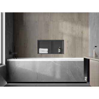 Mexen X-Wall-R półka wnękowa z kołnierzem i półką 60 x 30 cm, gun gray szczotkowany - 19E0603010S