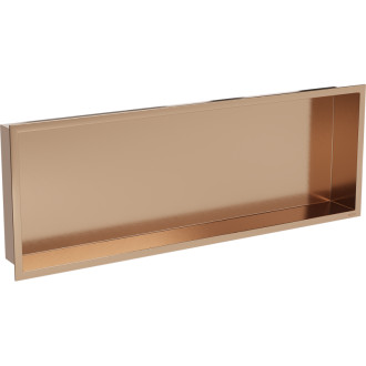 Zapuštěná police Mexen X-Wall-R s přírubou 90 x 30 cm, kartáčovaná měď - 19C0903010