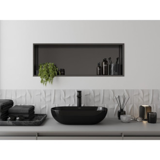 Mexen X-Wall-R półka wnękowa z kołnierzem 90 x 30 cm, gun gray szczotkowany - 19E0903010