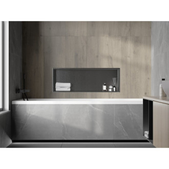 Mexen X-Wall-R półka wnękowa z kołnierzem 90 x 30 cm, gun gray szczotkowany - 19E0903010