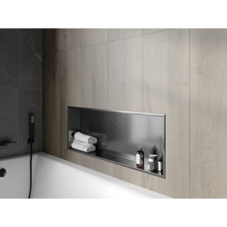 Mexen X-Wall-R półka wnękowa z kołnierzem 90 x 30 cm, gun gray szczotkowany - 19E0903010