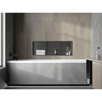 Mexen X-Wall-R półka wnękowa z kołnierzem i półką 90 x 30 cm, gun gray szczotkowany - 19E0903010S