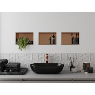 Mexen X-Wall-NR półka wnękowa bez kołnierza 30 x 20 cm, miedź szczotkowana - 19C1302010