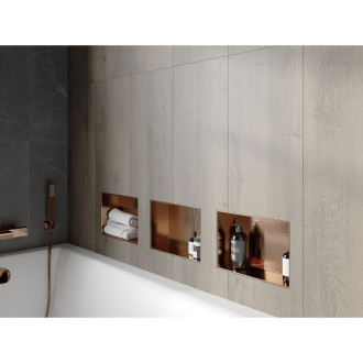 Mexen X-Wall-NR półka wnękowa bez kołnierza 30 x 20 cm, miedź szczotkowana - 19C1302010