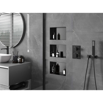 Mexen X-Wall-NR półka wnękowa bez kołnierza 30 x 20 cm, gun gray szczotkowany - 19E1302010