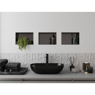 Mexen X-Wall-NR półka wnękowa bez kołnierza 30 x 20 cm, gun gray szczotkowany - 19E1302010