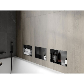 Mexen X-Wall-NR półka wnękowa bez kołnierza 30 x 20 cm, gun gray szczotkowany - 19E1302010