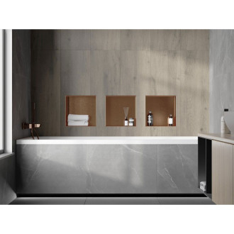 Mexen X-Wall-NR półka wnękowa bez kołnierza 30 x 30 cm, miedź szczotkowana - 19C1303010