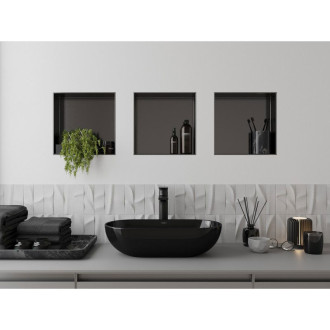 Mexen X-Wall-NR półka wnękowa bez kołnierza 30 x 30 cm, gun gray szczotkowany - 19E1303010