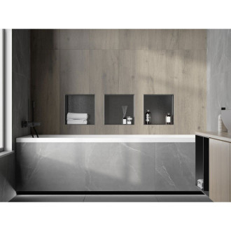 Mexen X-Wall-NR półka wnękowa bez kołnierza 30 x 30 cm, gun gray szczotkowany - 19E1303010