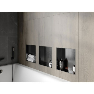 Mexen X-Wall-NR półka wnękowa bez kołnierza 30 x 30 cm, gun gray szczotkowany - 19E1303010