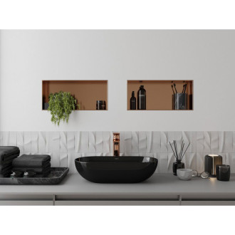 Mexen X-Wall-NR półka wnękowa bez kołnierza 45 x 20 cm, miedź szczotkowana - 19C1452010