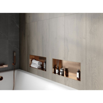 Mexen X-Wall-NR półka wnękowa bez kołnierza 45 x 20 cm, miedź szczotkowana - 19C1452010