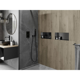 Mexen X-Wall-NR półka wnękowa bez kołnierza 45 x 20 cm, gun gray szczotkowany - 19E1452010