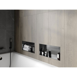 Mexen X-Wall-NR półka wnękowa bez kołnierza 45 x 20 cm, gun gray szczotkowany - 19E1452010