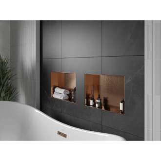 Mexen X-Wall-NR półka wnękowa bez kołnierza 45 x 30 cm, miedź szczotkowana - 19C1453010