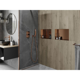 Mexen X-Wall-NR półka wnękowa bez kołnierza 45 x 30 cm, miedź szczotkowana - 19C1453010